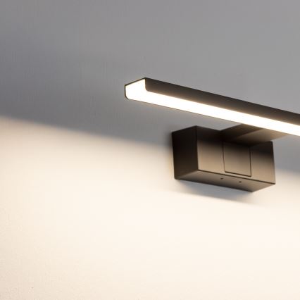 Aigostar - Éclairage miroir LED pour salle de bains/8W/230V 4000K 40 cm IP44 noir