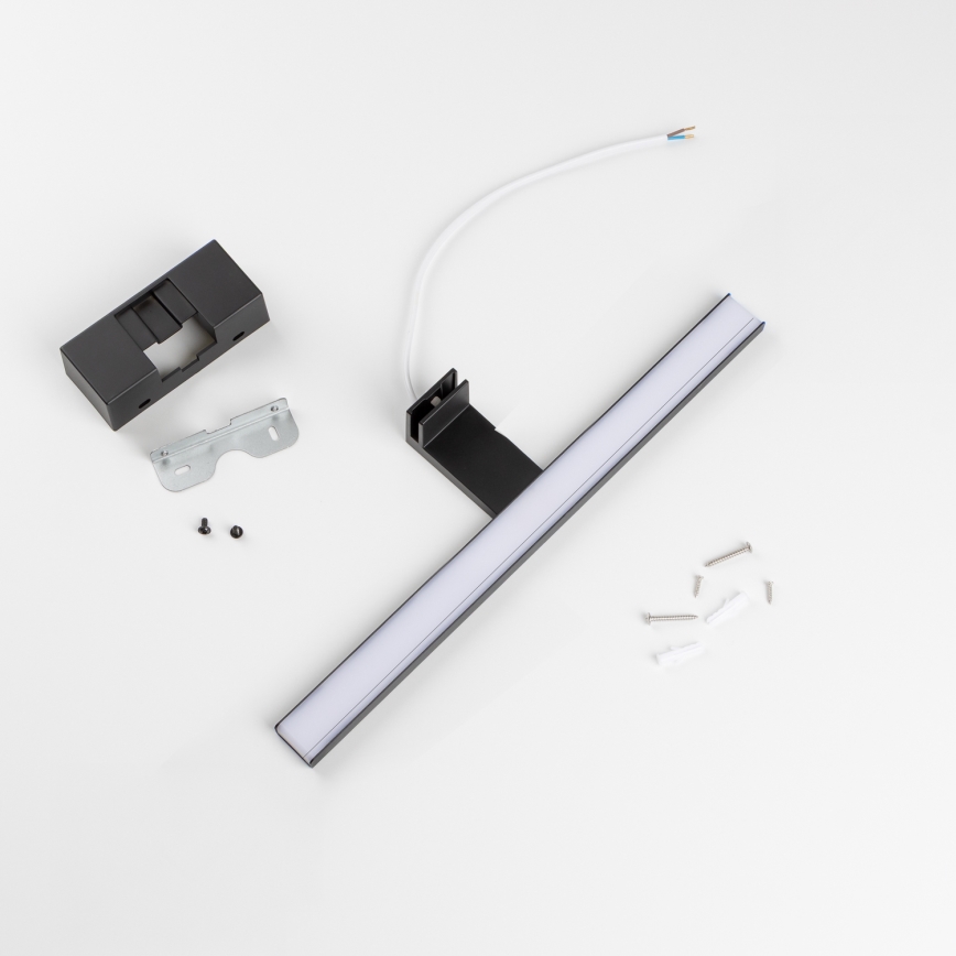 Aigostar - Éclairage miroir LED pour salle de bains/8W/230V 4000K 40 cm IP44 noir