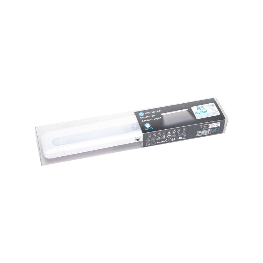 Aigostar - Éclairage pour placard avec détecteur de mouvement LED/1,5W/3xAA 6500K