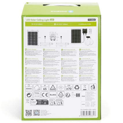 Aigostar - Éclairage solaire 2xLED/35W/12V 6000 mAh 6500K d. 16,8 cm + Télécommande
