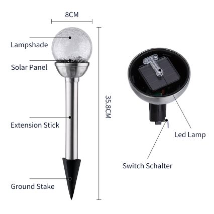 Aigostar - Éclairage solaire RGB LED/0,08W/2V IP44 200 mAh