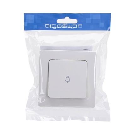 Aigostar - Eenvoudige deurbelknop met afdekraam, wit