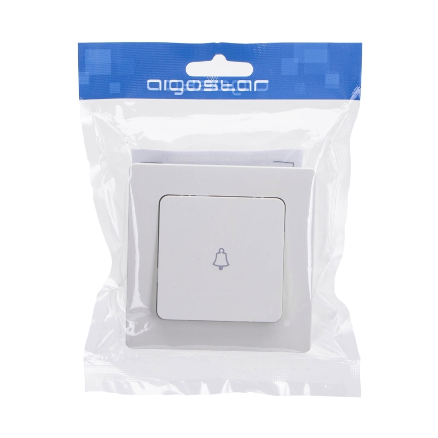 Aigostar - Eenvoudige deurbelknop met afdekraam, wit
