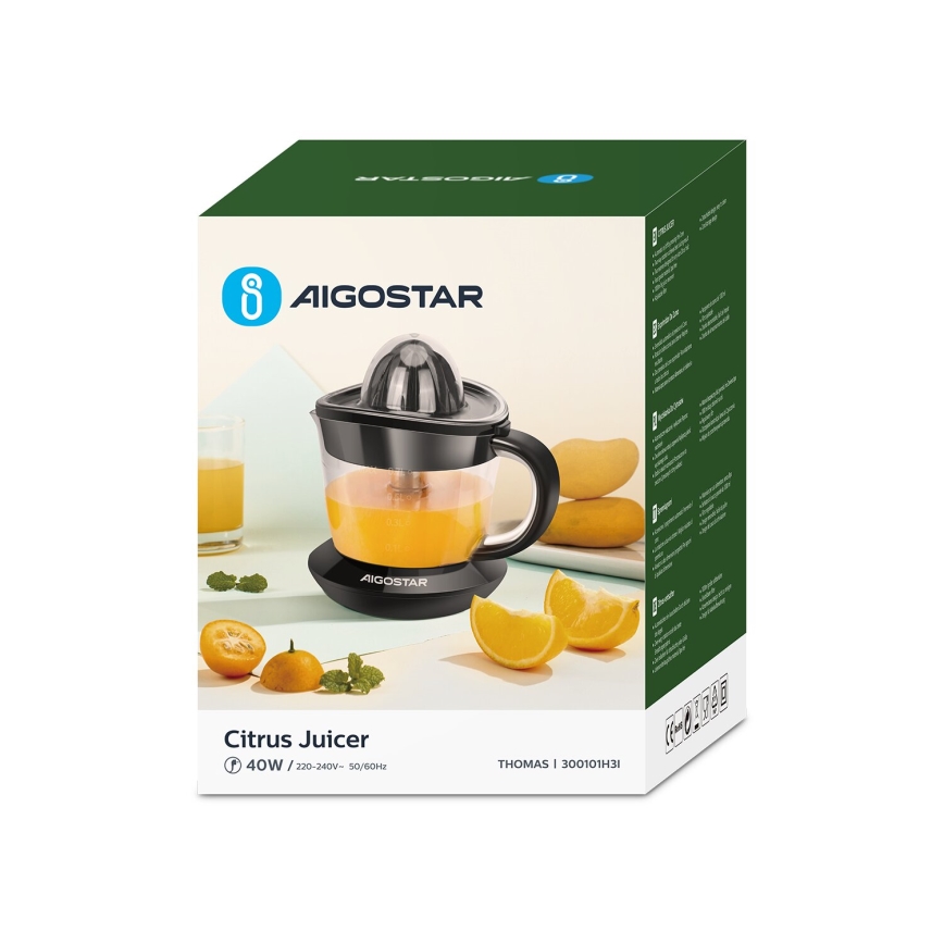 Aigostar - Elektrische citruspers 1l 40W/230V zwart