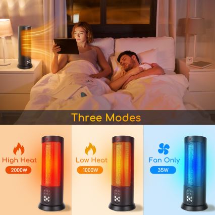 Aigostar - Elektrische kachel 1500 W/230 V met afstandsbediening