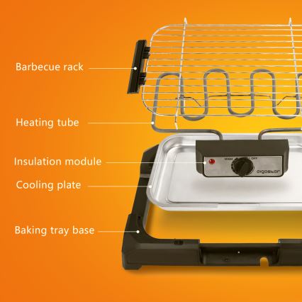 Aigostar - Elektrische tafelgrill 2000 W/230 V