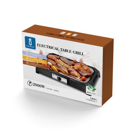 Aigostar - Elektrische tafelgrill 2000 W/230 V