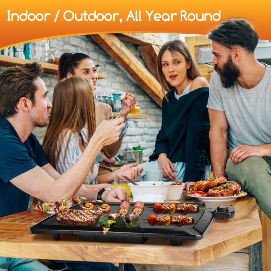 Aigostar - Elektrische tafelgrill 2000W/230V zwart