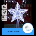 Aigostar - Étoile LED de Noël, 16 LED, 3 x AA, blanc froid