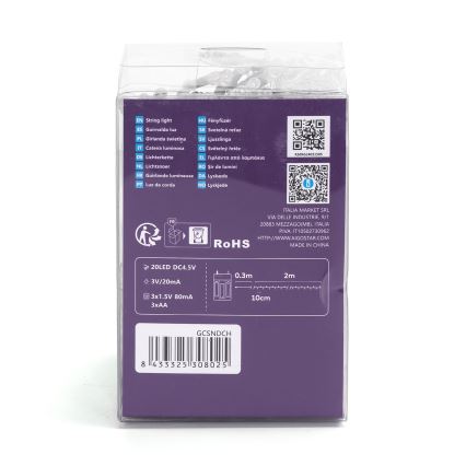 Aigostar - Guirlande de Noël 100xLED/3xAA 10,3m multicolore