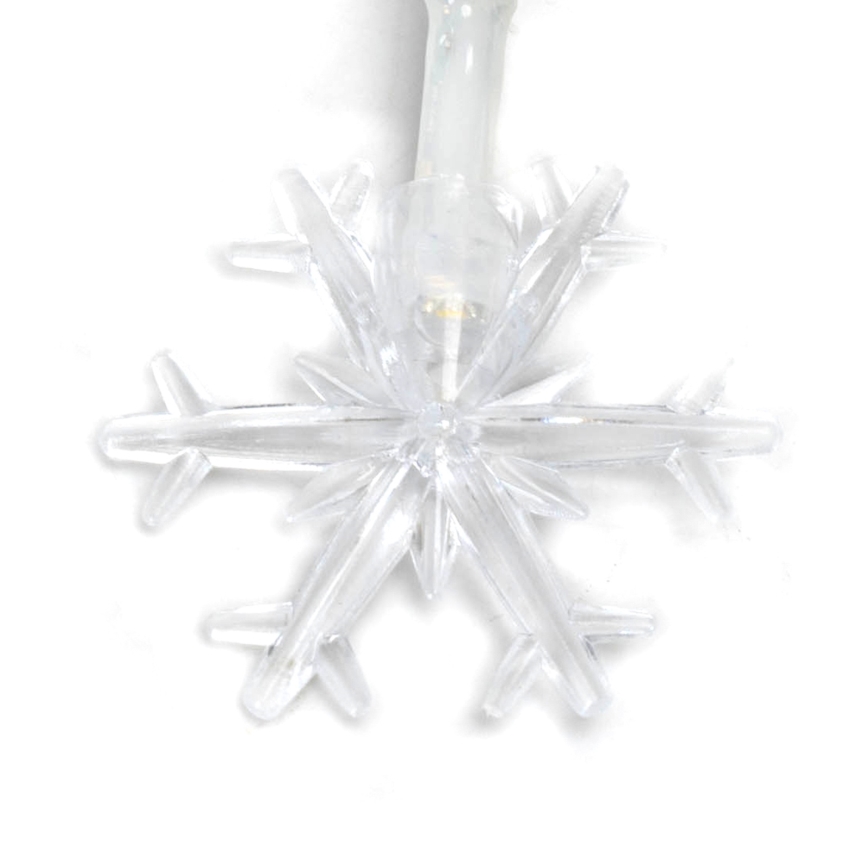 Aigostar - Guirlande de Noël à LED, 10 LED, alimentée par 3 piles AA, 1,5 m, blanc chaud, motif flocons