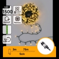 Aigostar - Guirlande de Noël d'extérieur 1500 LED / 8 fonctions, 78 m, IP44, blanc chaud
