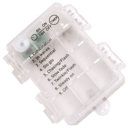 Aigostar -Guirlande de Noël extérieure 100xLED/8 fonctions 3xAA 10,3m IP44 blanc chaud