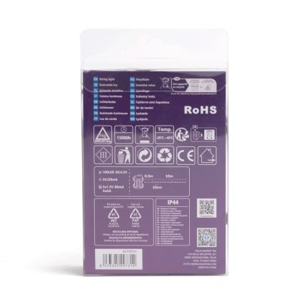 Aigostar - Guirlande de Noël extérieure 100xLED/8 fonctions 3xAA 10,3m IP44 blanc chaud