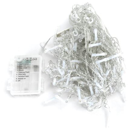 Aigostar- Guirlande de Noël extérieure 100xLED/8 fonctions 3xAA 8x0,6m IP44 blanc chaud