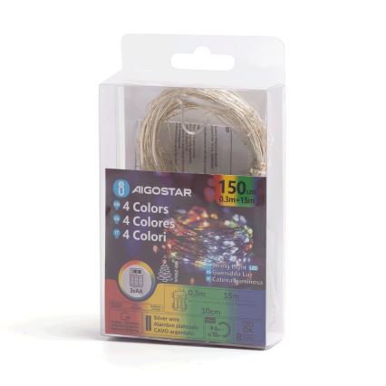 Aigostar - Guirlande de Noël extérieure 150xLED/8 fonctions 15,3m IP44 multicolore