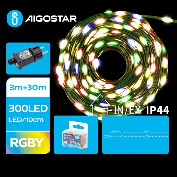 Aigostar - Guirlande de Noël extérieure 300xLED/8 fonctions 33m IP44 multicolore