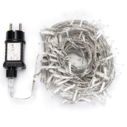 Aigostar - Guirlande de Noël extérieure 600 LED / 8 fonctions, 33 m, IP44, blanc froid
