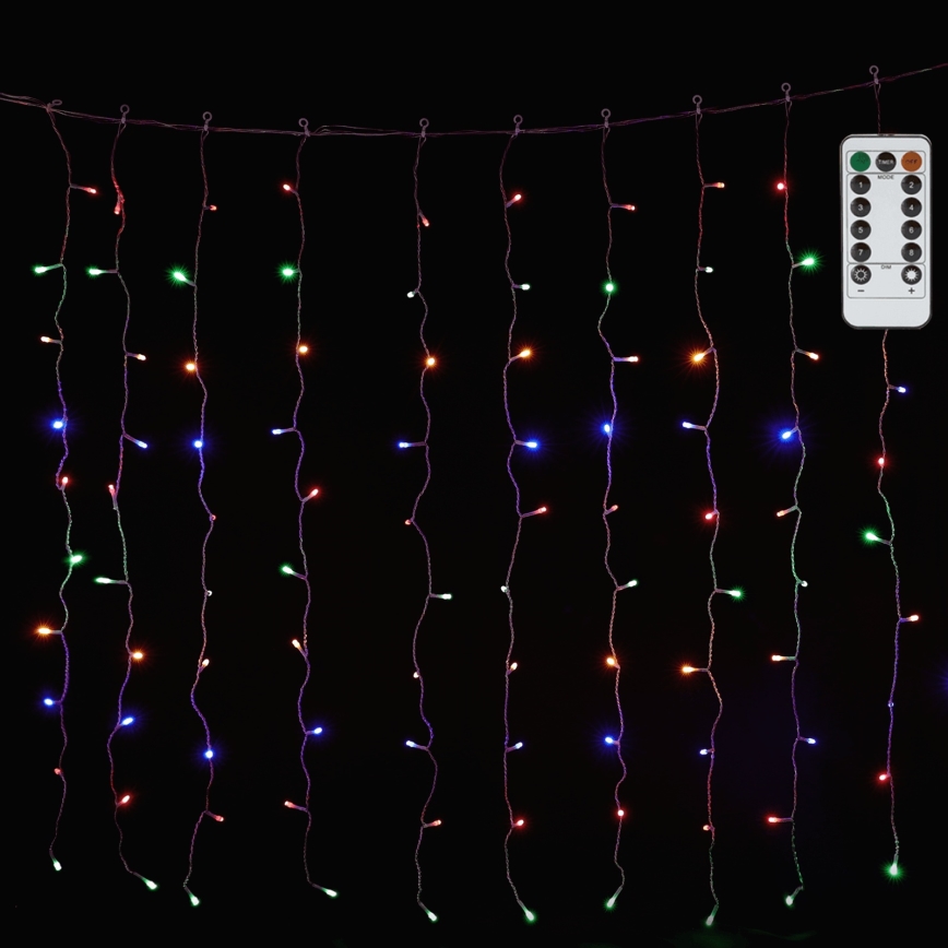 Aigostar - Guirlande LED RGBY extérieure 300xLED/8 fonctions 3x1m IP44 + télécommande