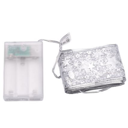 Aigostar - Guirlande lumineuse de Noël LED 50xLED/3xAA, 5 m, blanc chaud, argenté