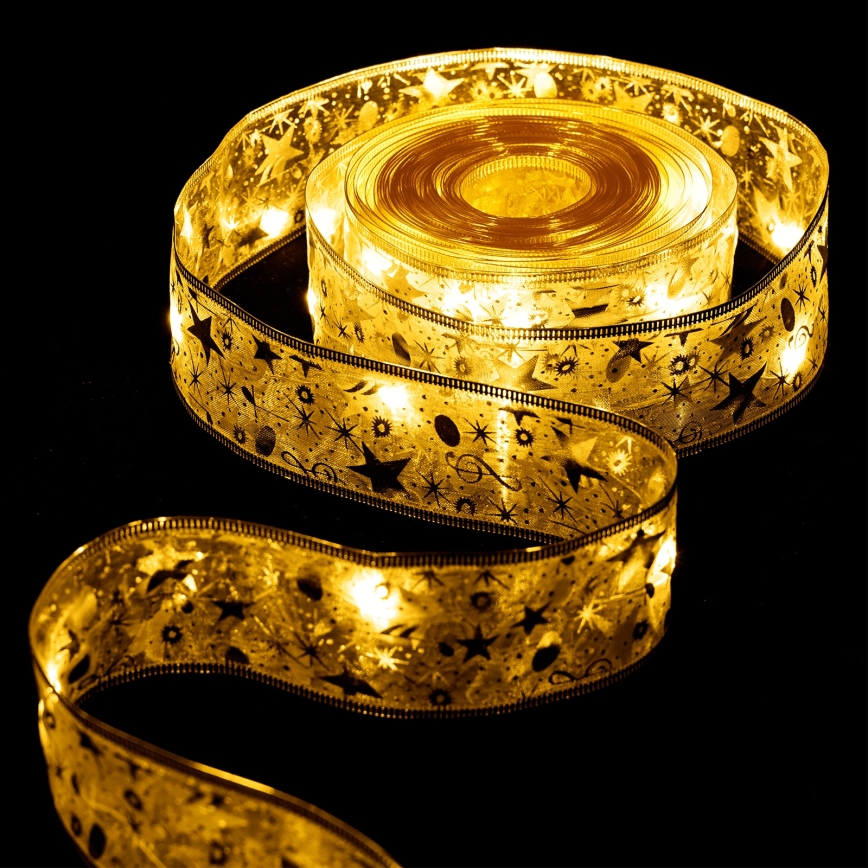 Aigostar - Guirlande de Noël LED 50 LED, 3×AA, 5 m, blanc chaud doré