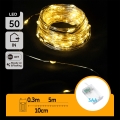 Aigostar - Guirlande de Noël LED 50xLED/3xAA, 5,3 m, blanc chaud