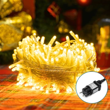 Aigostar - Guirlande de Noël LED d'extérieur 150 LED / 8 fonctions 18 m IP44 blanc chaud