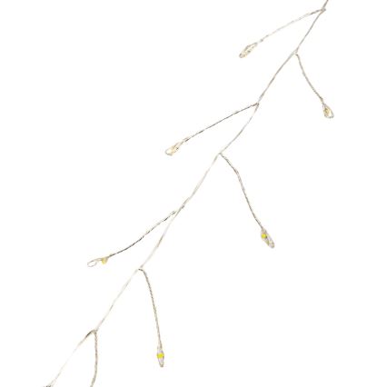 Aigostar - Guirlande de Noël LED d'extérieur 300 LED/8 fonctions 3xAA 9,3 m IP44 blanc chaud