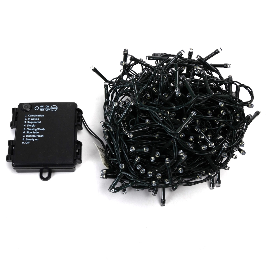 Aigostar - Guirlande LED extérieure de Noël 400xLED/8 fonctions 4xAA 20,3 m IP44 blanc chaud