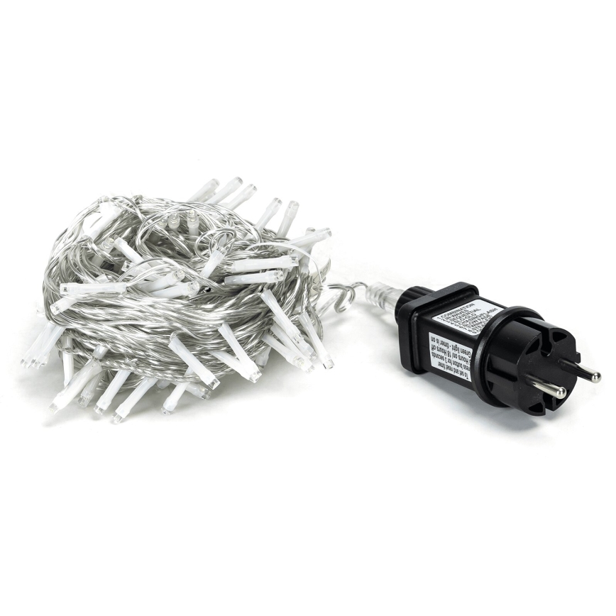 Aigostar - Guirlande de Noël LED d'extérieur 50 LED/8 fonctions 8 m IP44 blanc froid