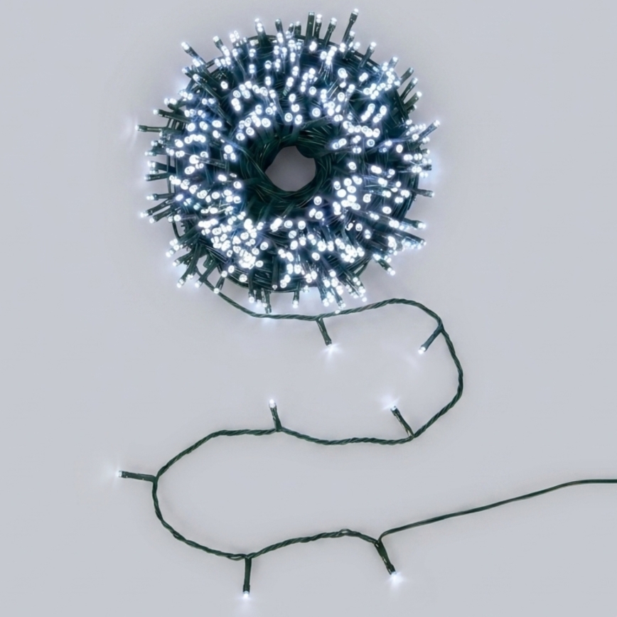 Aigostar - Guirlande de Noël LED d'extérieur 50 LED, 8 fonctions, 8 m, IP44, blanc froid