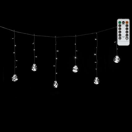 Aigostar - Guirlande de Noël LED extérieure 120 LED / 8 fonctions, 3 x 0,6 m, IP44, blanc froid + télécommande