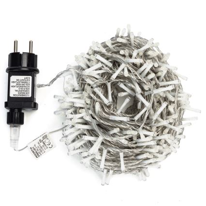 Aigostar - Guirlande de Noël LED d'extérieur 400 LED / 8 fonctions, 20 m, IP44, blanc chaud