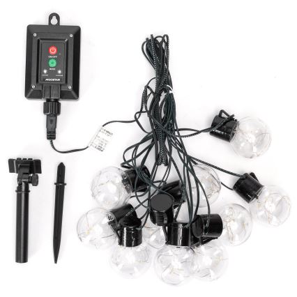 Aigostar - Guirlande de Noël solaire 10xLED/8 fonctions 6,5m IP65 multicolore