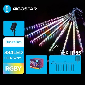 Aigostar - Guirlande de Noël solaire 384xLED/13m IP65 multicolore