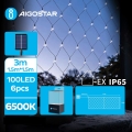 Aigostar - Guirlande de Noël solaire LED 100xLED/8 fonctions 4,5x1,5m IP65 blanc froid