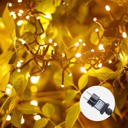 Aigostar - Guirlande décorative d'extérieur 250xLED/10m IP44 blanche chaude