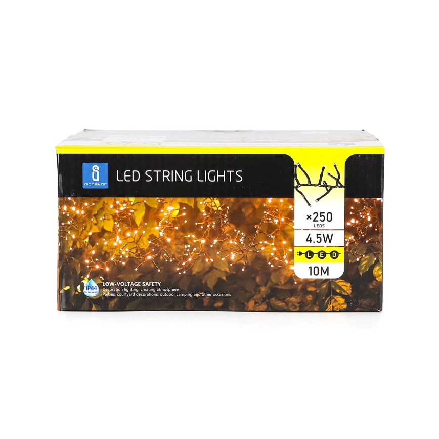 Aigostar - Guirlande décorative d'extérieur 250xLED/10m IP44 blanche chaude