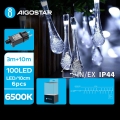 Aigostar - Guirlande décorative d'extérieur LED 100xLED/8 fonctions 13m IP44 blanc froid