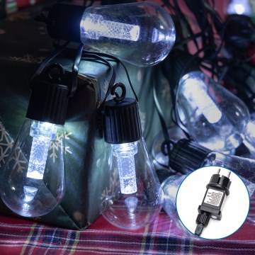 Aigostar - Guirlande décorative LED d'extérieur 20 LED/13 m IP44 blanc froid
