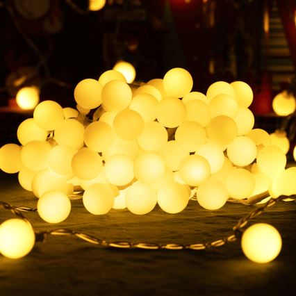 Aigostar - Guirlande décorative LED d'extérieur 50xLED/8 fonctions 5 m IP44 blanc chaud