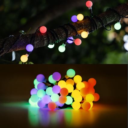 Aigostar - Guirlande décorative solaire 50xLED/8 fonctions 12m IP65 800mAh multicolore