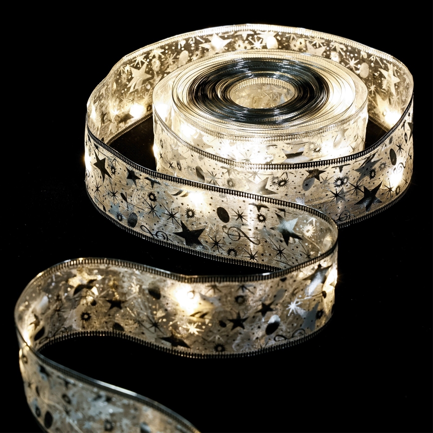 Aigostar - Guirlande LED 100xLED/3xAA 10 m blanc chaud argentée