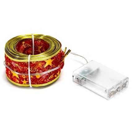 Aigostar - guirlande lumineuse LED 100xLED/3xAA 10 m blanc chaud/rouge