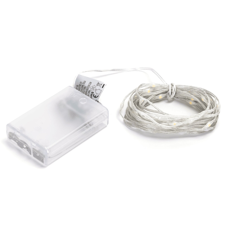 Aigostar - Guirlande LED 50xLED/3xAA 5,3m blanc chaud