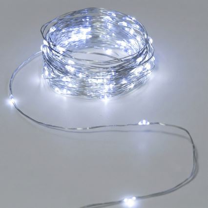 Aigostar - Guirlande LED d'extérieur 50xLED/3xAA 5,3 m blanc froid