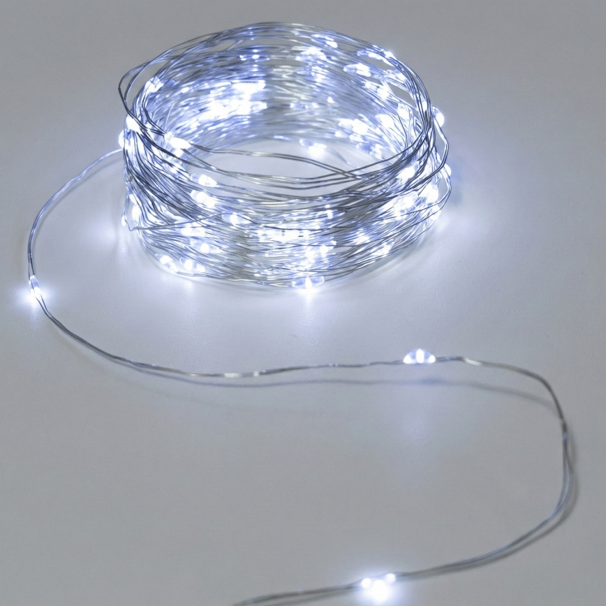 Aigostar - Guirlande LED d'extérieur 50xLED/3xAA 5,3 m blanc froid