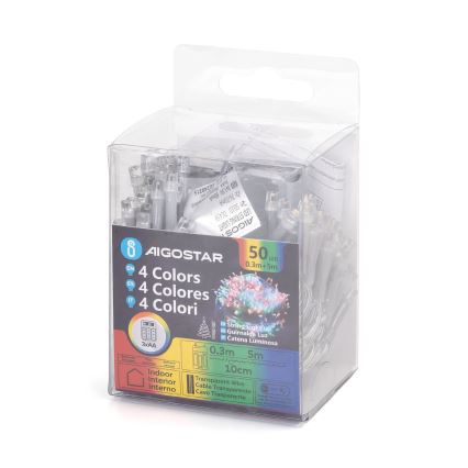 Aigostar - guirlande LED 50xLED/3xAA 5,3m multicolore