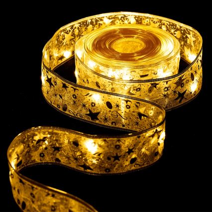 Aigostar - Guirlande LED de Noël 100 LED/3xAA 10 m blanc chaud doré