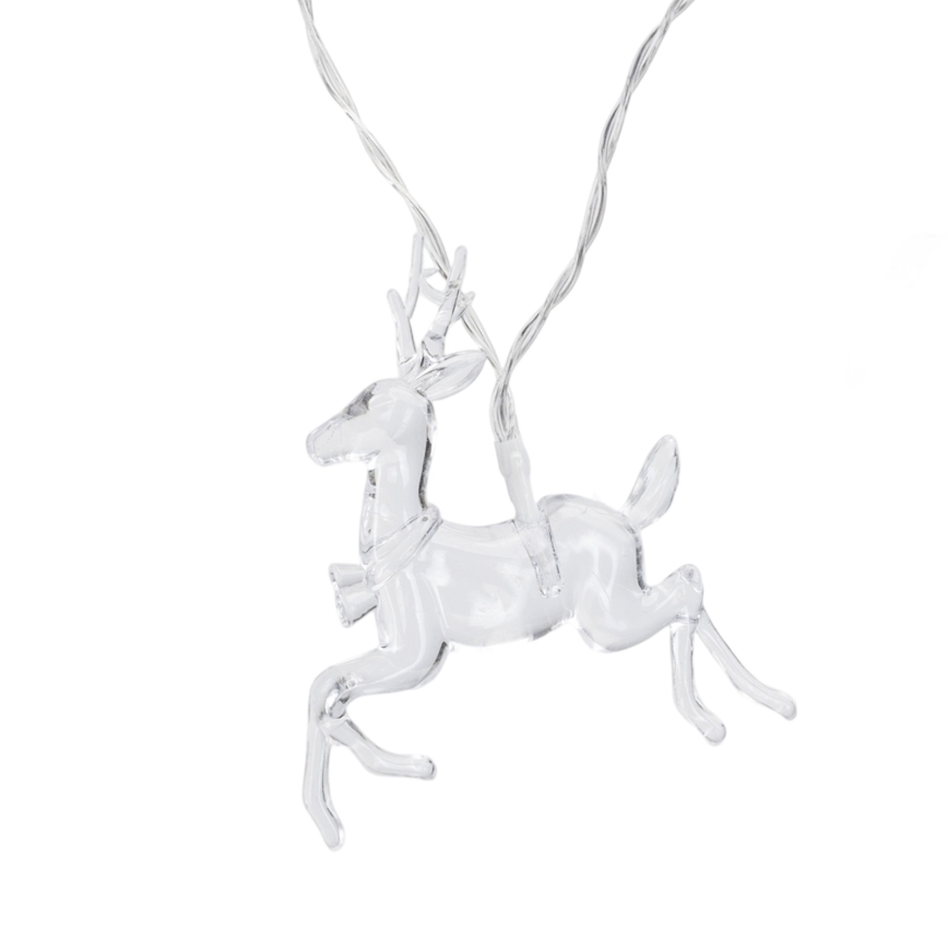 Aigostar - Guirlande LED de Noël 10xLED/3xAA 1,5m blanc chaud à motifs rennes